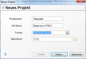 WebWorks ePublisher - Projekteinstellungen