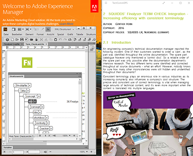In Adobe FrameMaker mit DITA Content erstellen, mit Adobe Experience Manager verwalten und App ausgeben.